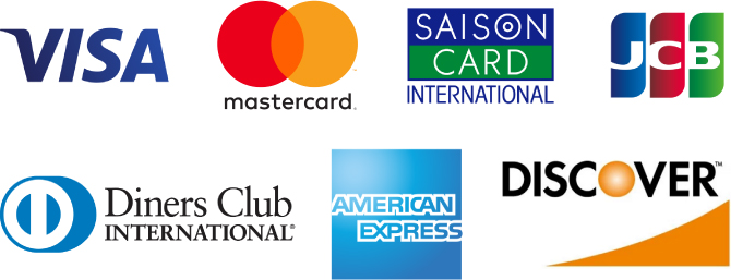 VISA mastercard. SAISON CARD INTERNATIONAL JCB Diners Club INTERNATIONAL AMERICAN EXPRESS DISCOVER